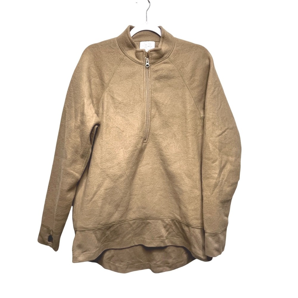 Peckham US Military FREE Mid Weight 1/4‎ Zip Fleece Shirt Coyote Tan Large Reg